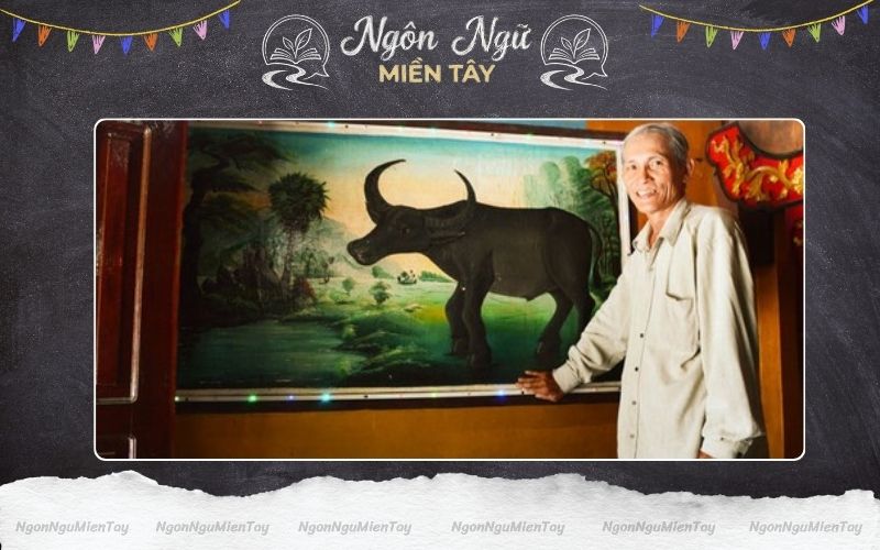 Bức tranh về đôi trâu thần ở vùng Bảy Núi