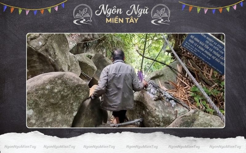 Hang Công Đức Núi Cấm và giai thoại cán cân đá đo lòng người Thực hư chuyện cán cân đá đo công đức trên hang Công Đức