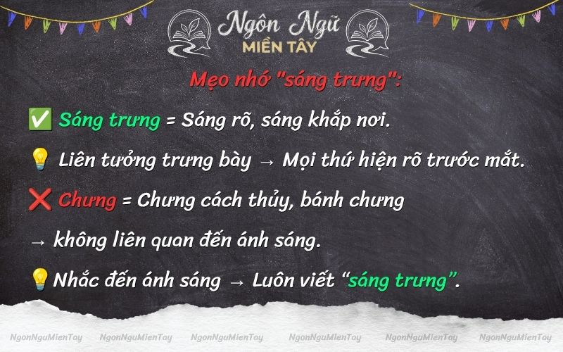 Mẹo ghi nhớ luôn viết đúng "sáng trưng"